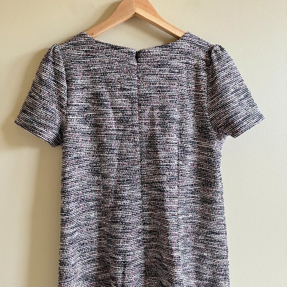 NEW Loft Ann Taylor Tweed Short Sleeve Fit Flare Dress- Multicolor Womens Size 8 - Picture 7 of 7